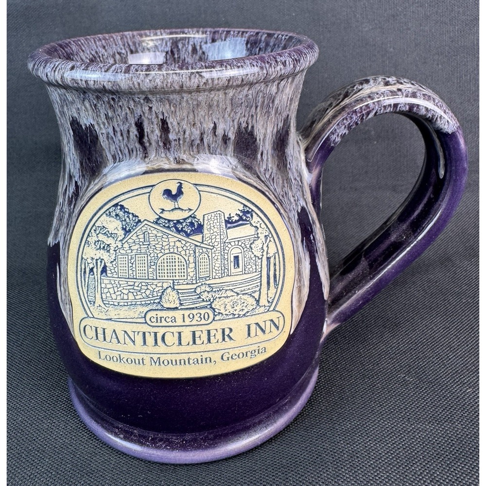 Deneen Pottery Coffee Mug Blue Purple Chanticleer Inn Lookout Mountain Georgia